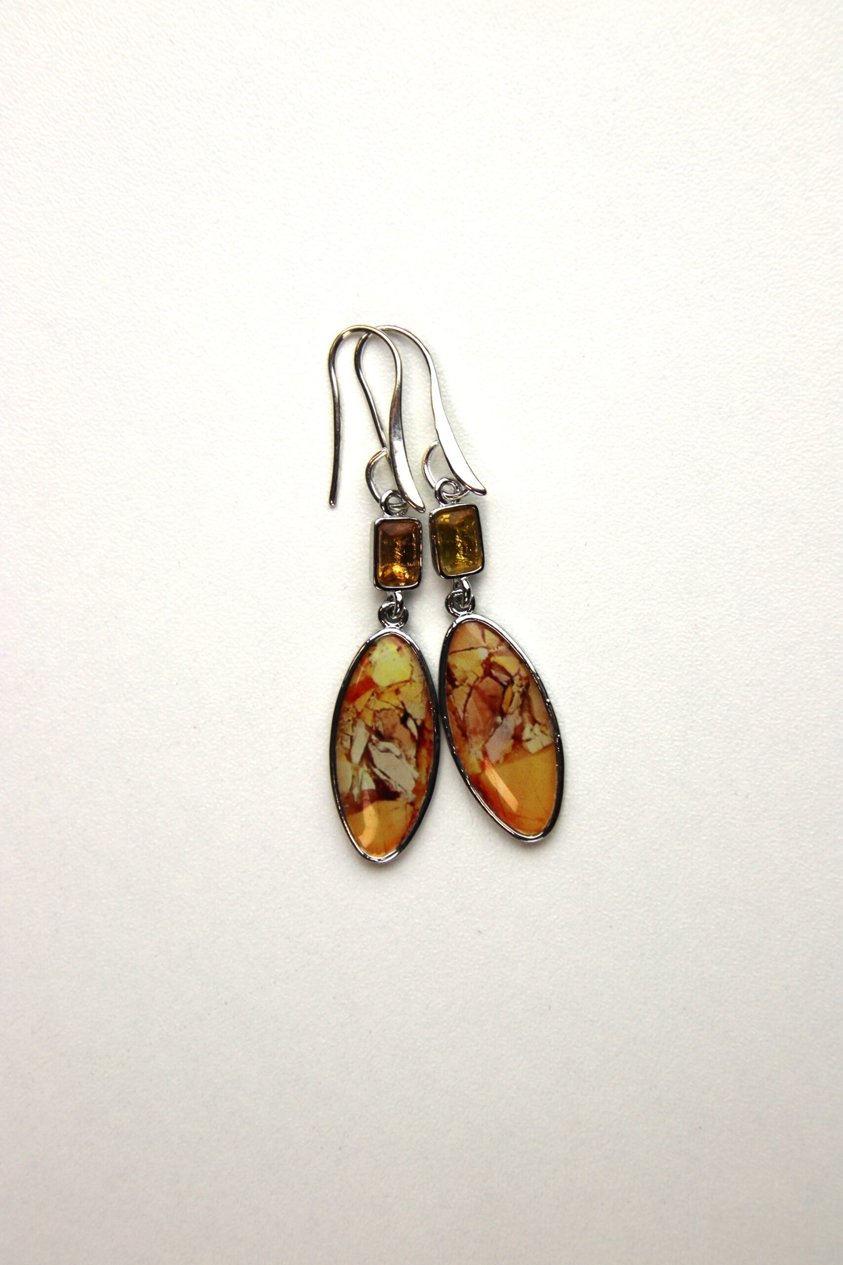 Marble Amber Oval Drops